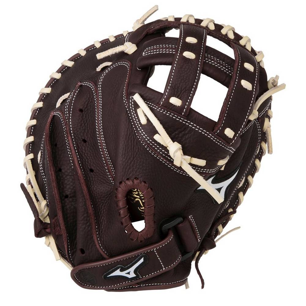 Womens Mizuno Franchise Series Fastpitch 34" Softball Catchers Mitt Coffee/Silver Philippines (KACJQ